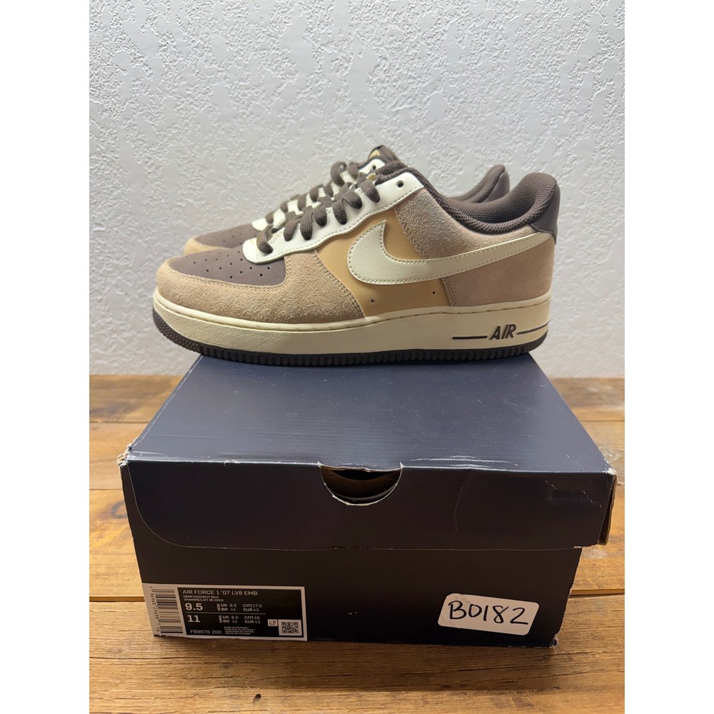 Nike Air Force 1 Low Brown Tan Suede Corduroy DZ4863-001 Mens Sneakers